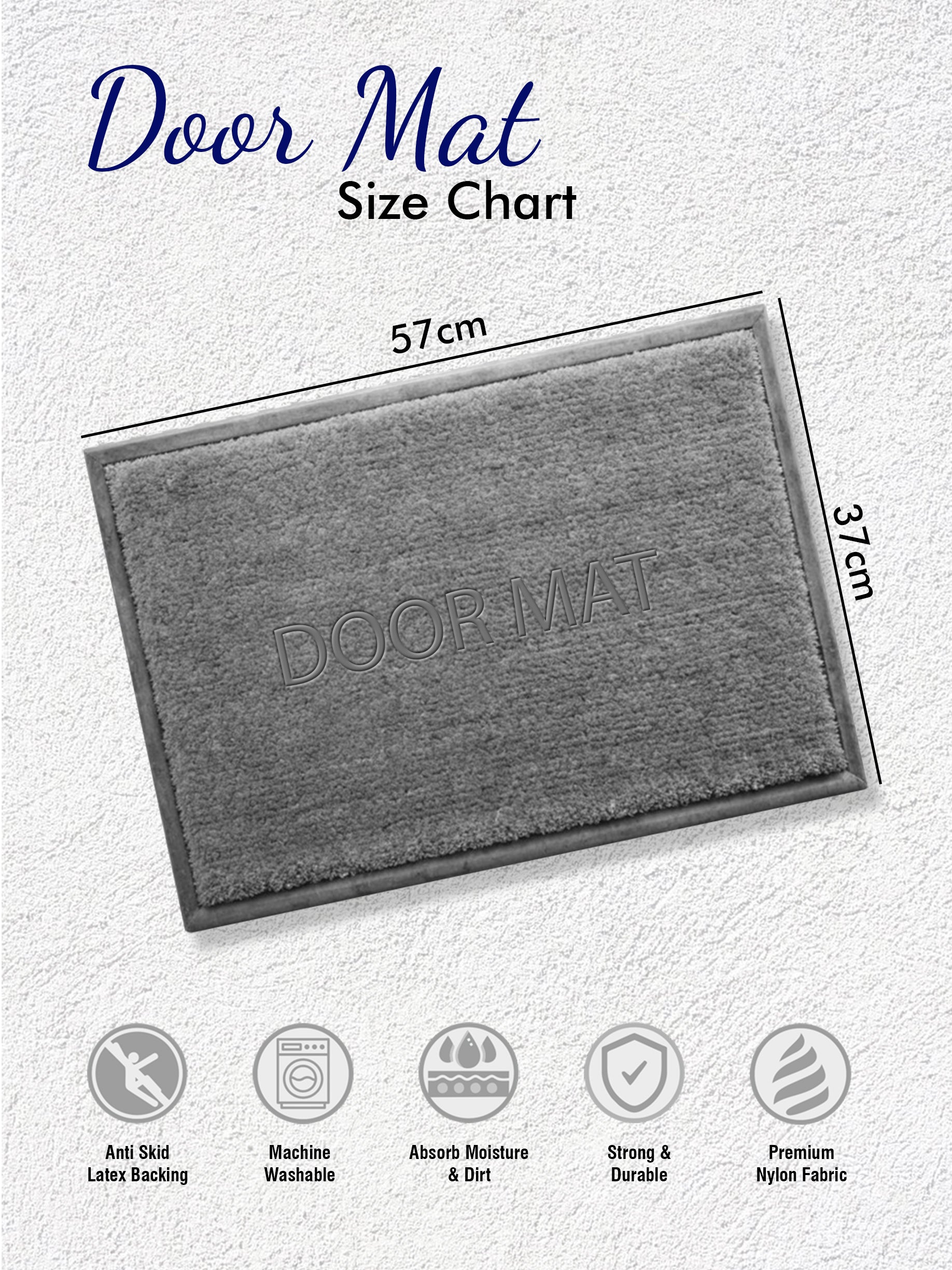Athom Living Marvel Golden Star finished Kids Nylon Doormat, with Gold and Black colour & with Latex Backing, Anti-Skid Doormat, 37 x 57cm, Pack of 1