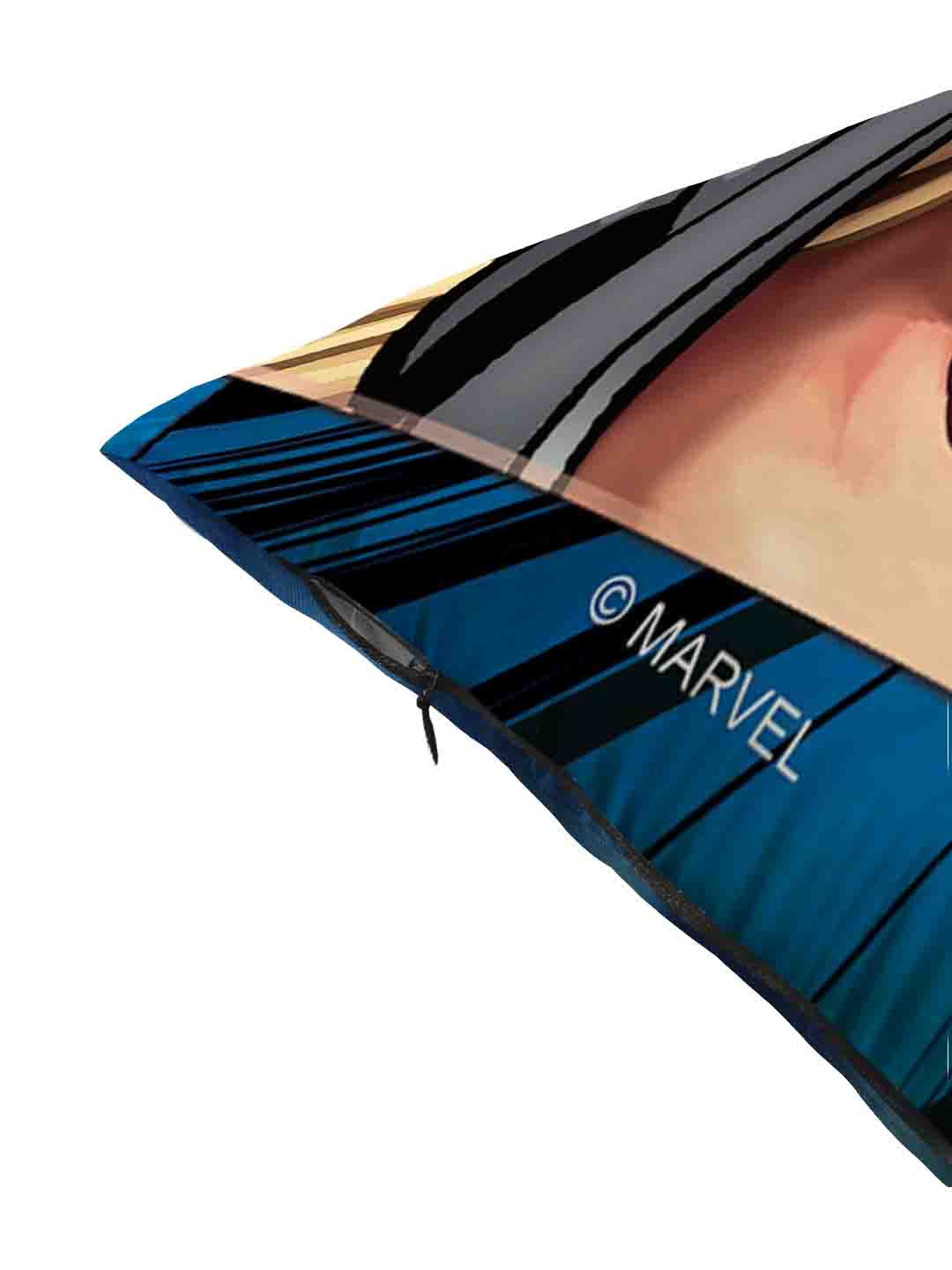 Marvel Avengers "One Team One Mission" Kids Filled Cushion with Cover by Athom Living, offering comfortable padding, durable fabric, and vibrant superhero print for kids’ rooms.