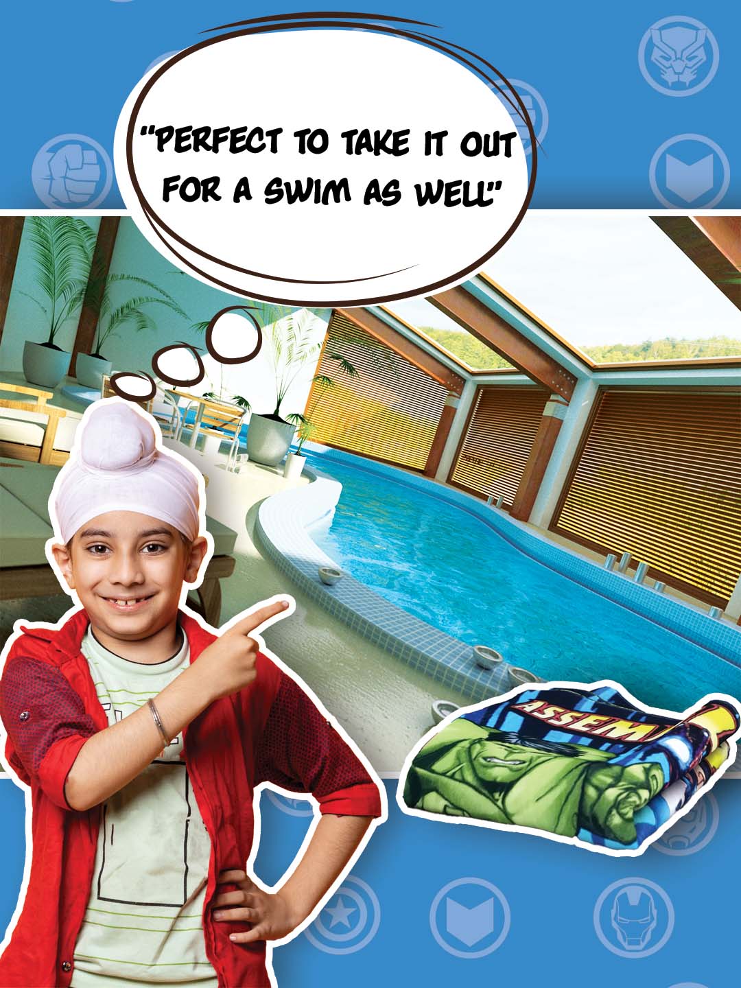 Marvel Avengers assemble cotton towel for kids!!!