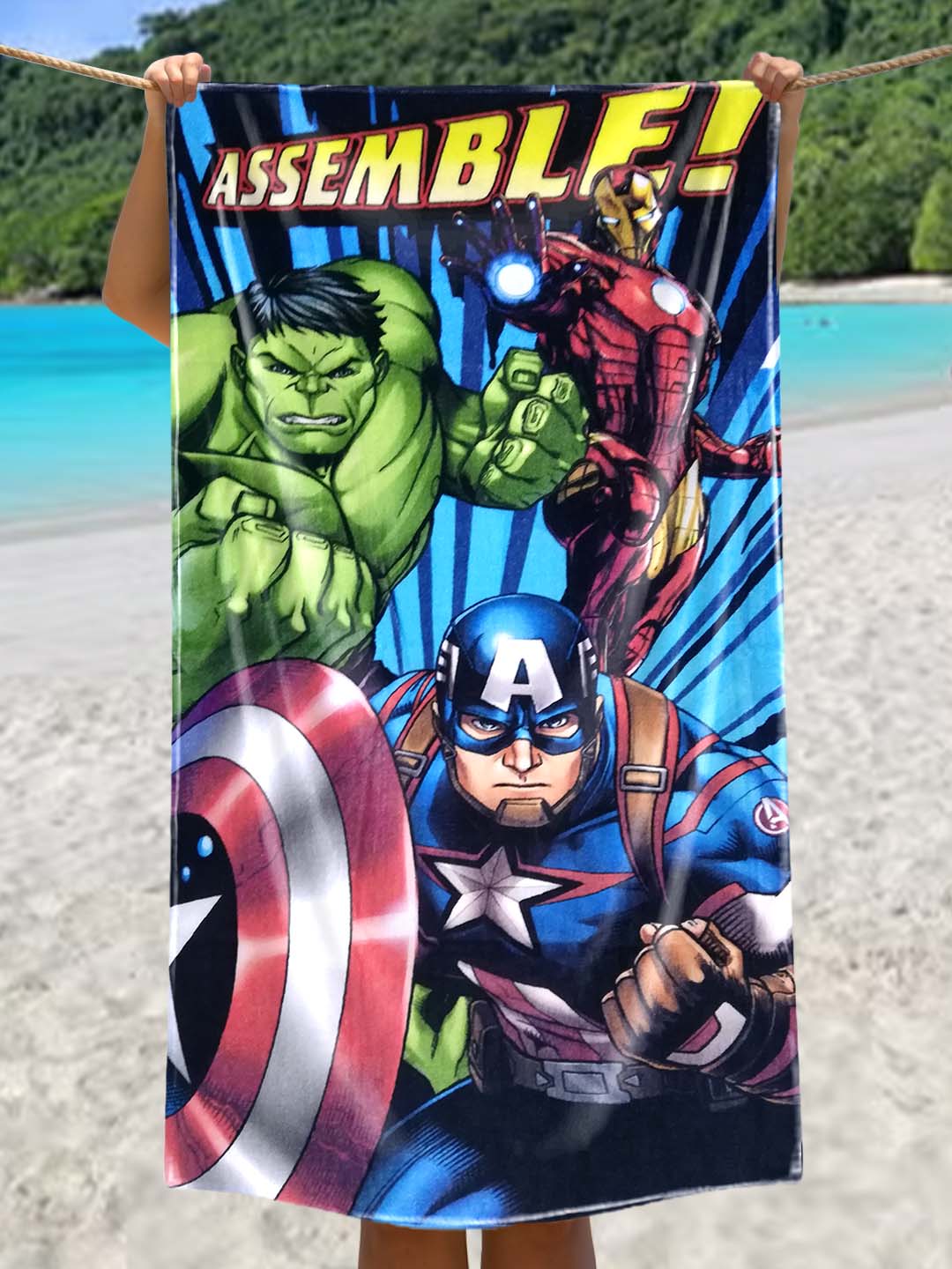 Marvel Avengers kids cotton bath towel power up!!