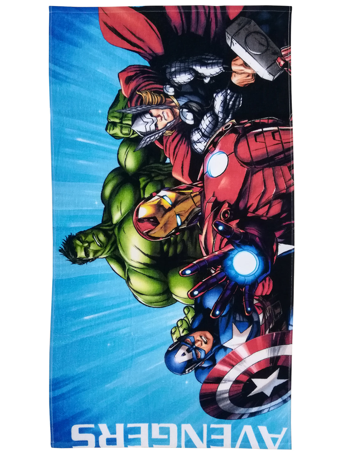 Marvel Avengers themed Kids Bath Towel set by Athom Living featuring bold prints and long-lasting colors, designed with gentle fabric for everyday use, this Kids Cotton Bath Towel keeps kids cozy and dry after baths.