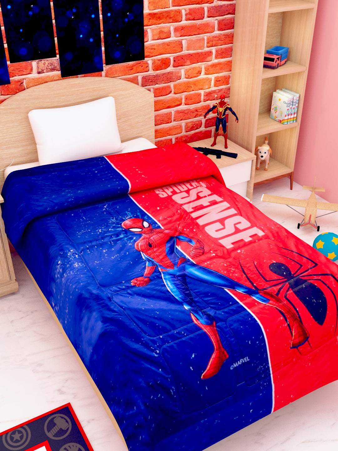 Marvel Spiderman Spider Sense Kids Comforter – Single Bed | Soft, Cozy, and Machine Washable | Perfect Bedding Choice for Kids by Athom Living