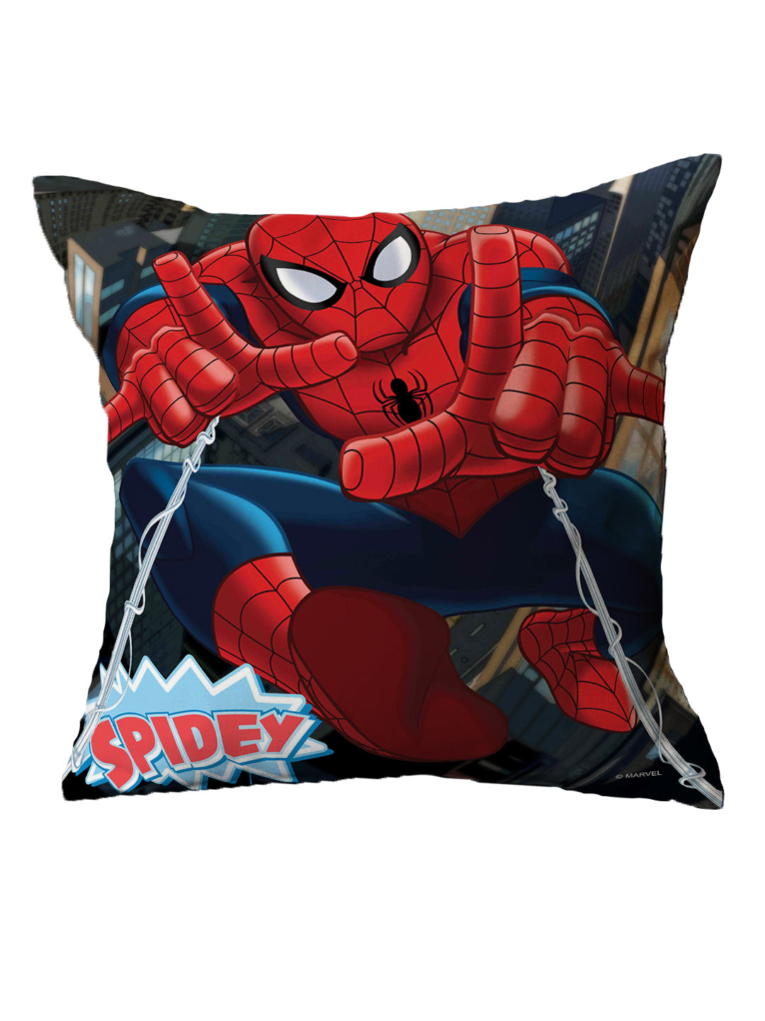 Marvel superhero printed cushion with cover by Athom Living, 40x40 cm, perfect for kids room décor, cozy comfort, and stylish home furnishing.