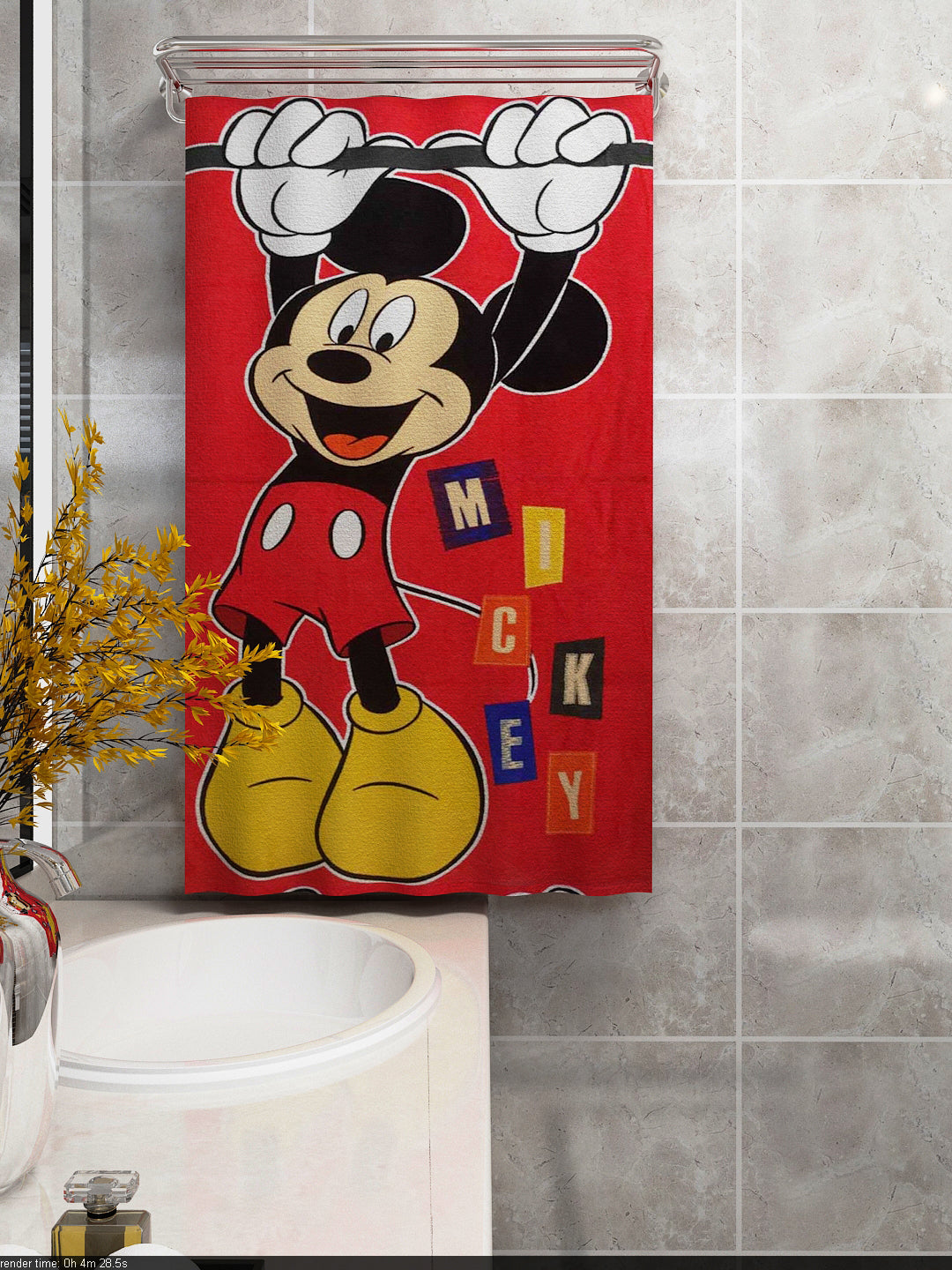 Mickey Mouse Disney red kids soft bath towel cozy!