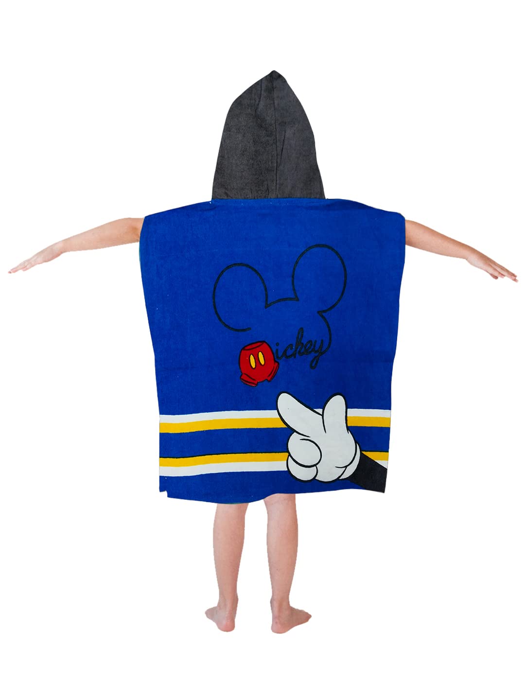 Mickey Mouse kids hooded bath towel poncho by Athom Living, crafted in soft cotton fabric, perfect for quick drying after bath, swim, or beach play.