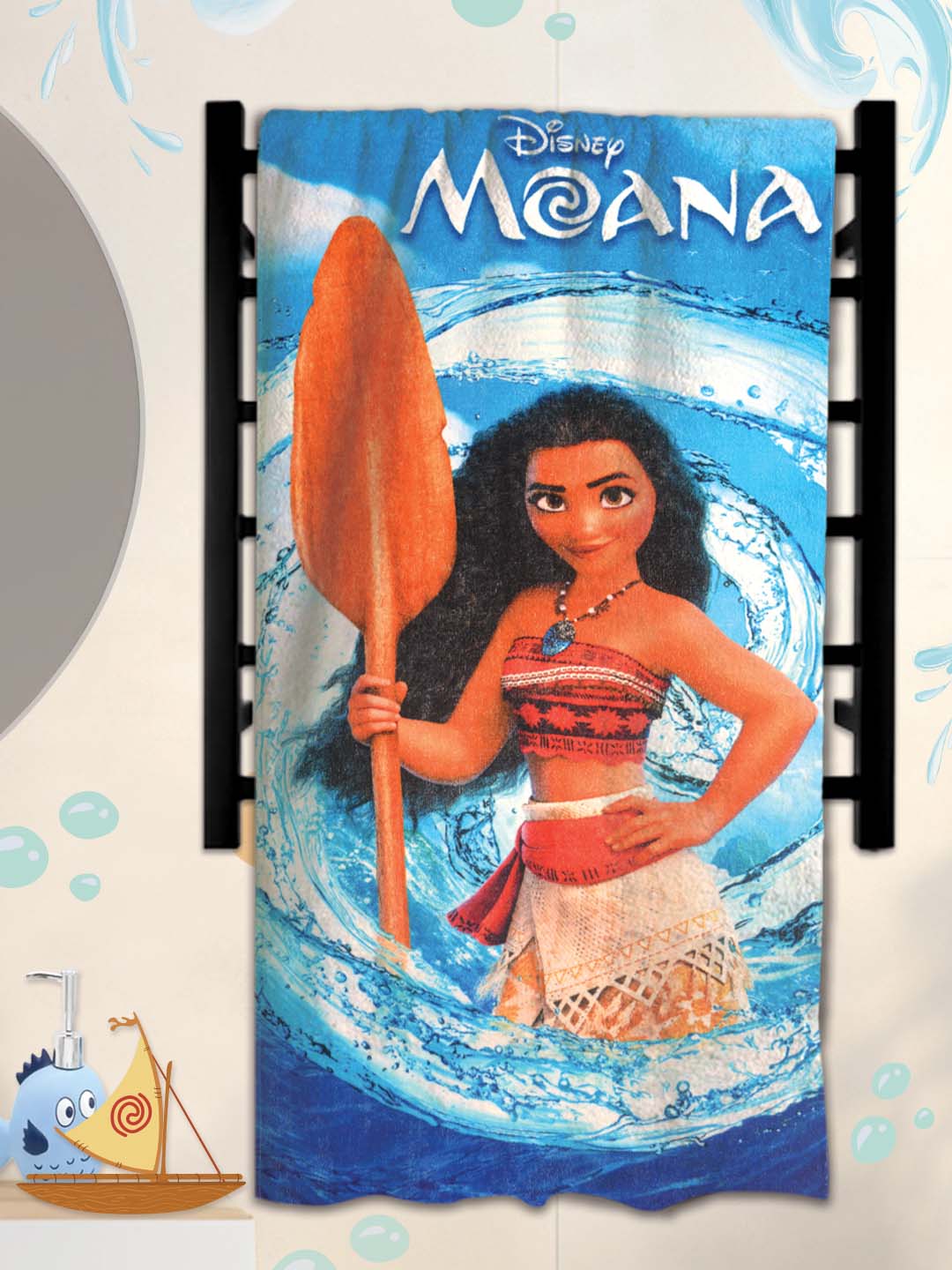 Moana cartoon bath towel for kids soft cotton kidz