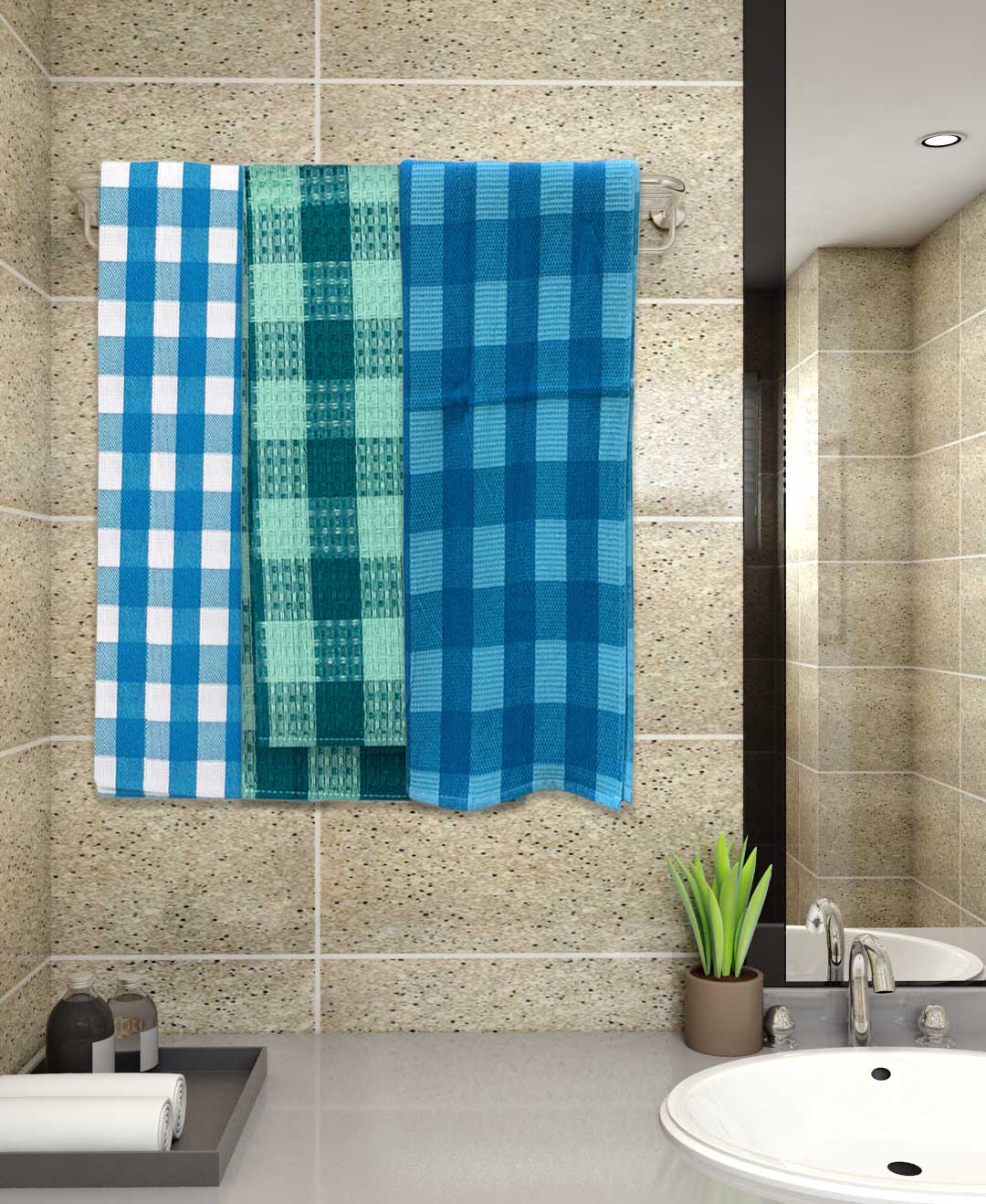 Multicolor cotton bath towel set 
