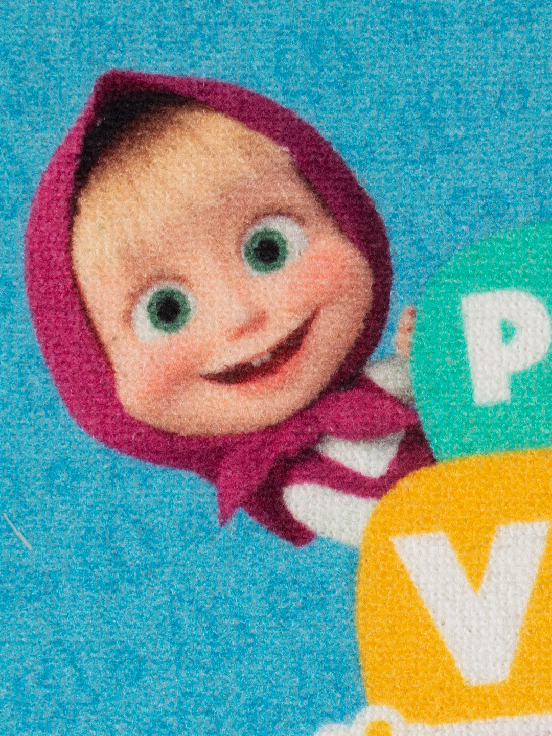 Multicolored Masha and The Bear themed doormat combo, Positive Vibes Only print, 37x57 cm, kids nylon mats with anti-slip latex backing, pack of 2.

