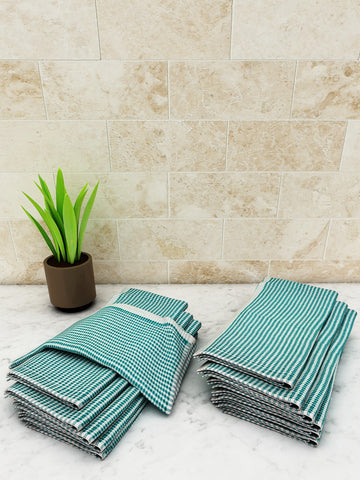 Athom Living Popcorn Textured Solid Kitchen Towel/Cleaning Cloth/ Multipurpose Cloth 320 GSM with hanging loop Pack of 12