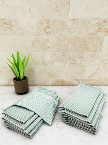 Athom Living Popcorn Textured Solid Kitchen Towel/Cleaning Cloth/ Multipurpose Cloth 320 GSM with hanging loop Pack of 12