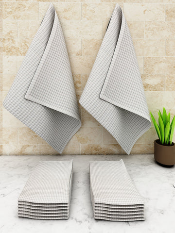 Athom Living Popcorn Textured Solid Kitchen Towel/Cleaning Cloth/ Multipurpose Cloth 320 GSM with hanging loop Pack of 12