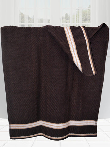 Athom Living Popcorn textured Solid Bath Towel Brown 67x137 cm Pack of 2