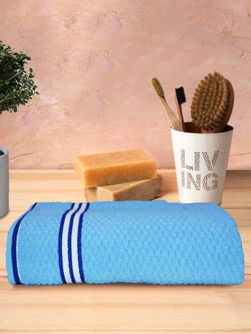 Athom Living Popcorn textured Solid Bath Towel Blue 67x137 cm Pack of 1