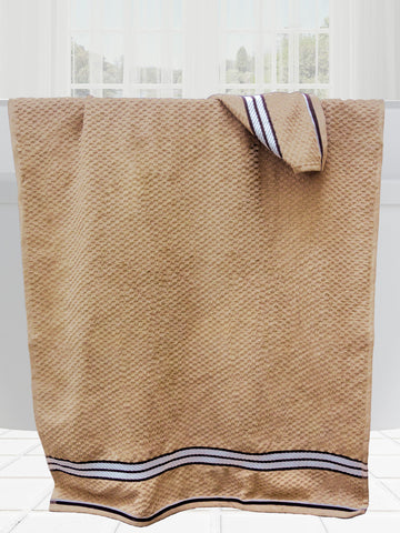 Athom Living Popcorn textured Solid Bath Towel Beige67x137 cm Pack of 1