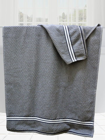 Athom Living Popcorn textured Solid Bath Towel Grey 67x137 cm Pack of 3