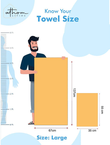 Athom Living Popcorn textured Solid 3 Piece Bath Towel Set Highly Absorbent Super Soft Bathroom Towels (2 Pcs Each of Bath, Hand Towel) 400 GSM