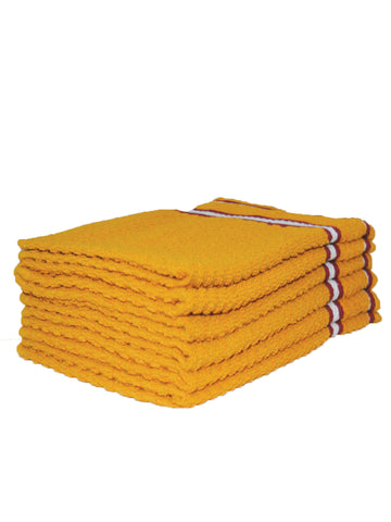 Athom Living Popcorn textured Solid Cotton Hand Towel Yellow 35x55 cm Set of 6