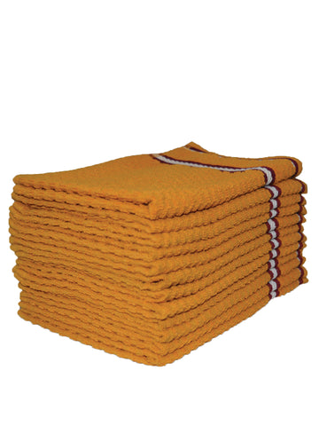 Athom Living Popcorn textured Solid Cotton Hand Towel Yellow 35x55 cm Set of 12