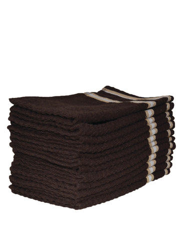 Athom Living Popcorn textured Solid Cotton Hand Towel Brown 35x55 cm Set of 12