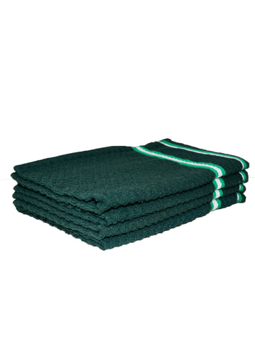 Athom Living Popcorn textured Solid Cotton Hand Towel Green 35x55 cm Set of 4