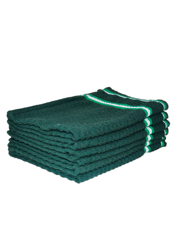 Athom Living Popcorn textured Solid Cotton Hand Towel Green 35x55 cm Set of 6