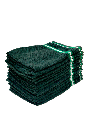 Athom Living Popcorn textured Solid Cotton Hand Towel Green 35x55 cm Set of 12