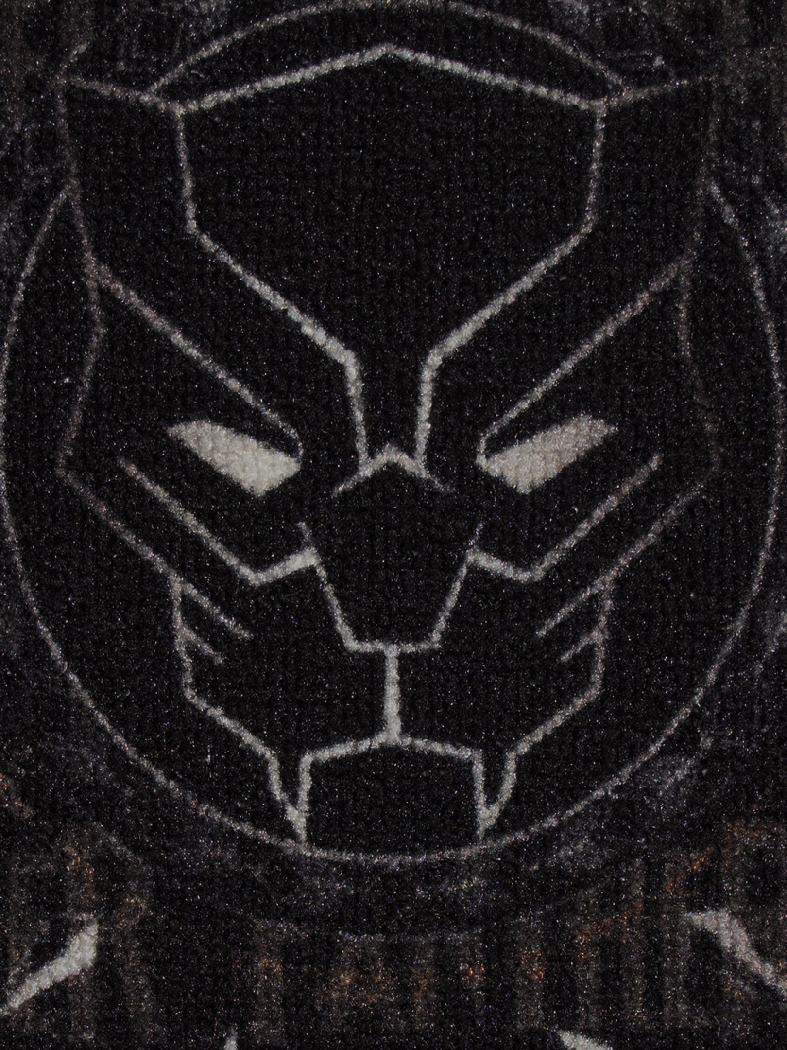 Premium Black Panther doormat set for kids, nylon fabric, latex backing, anti-slip, black color, 37x57 cm.

