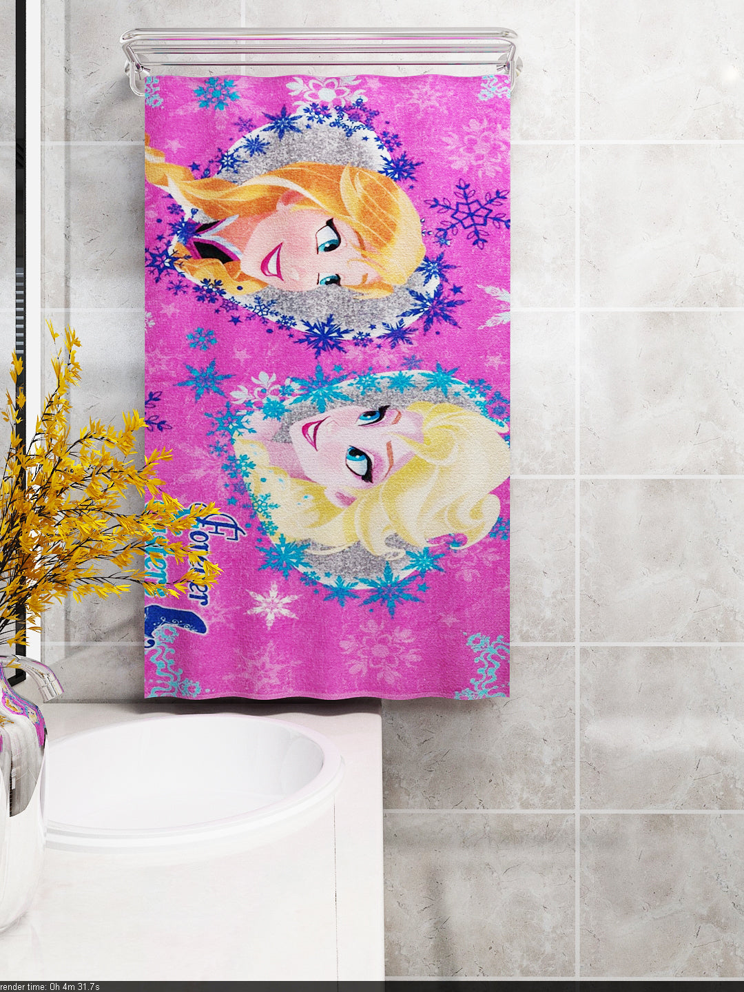 Premium Disney Frozen Forever Sisters Kids Cotton Bath Towel 350 GSM 60x120 cm by Athom Living designed with absorbent cotton. A must-have Bath Towel for children who enjoy soft and vibrant character-themed essentials.