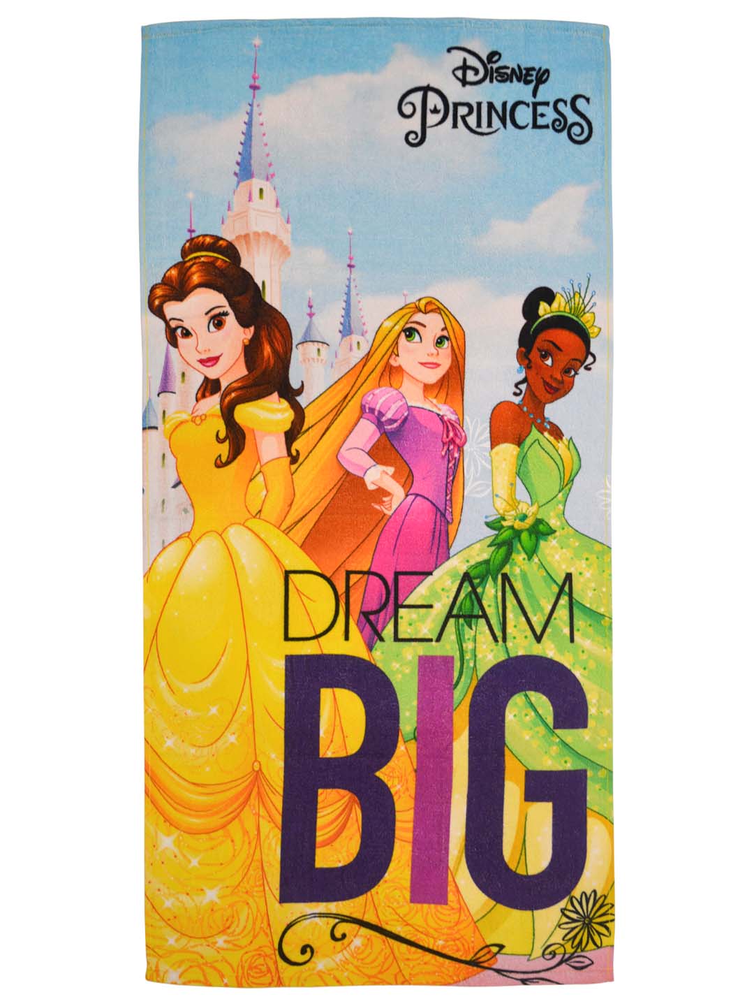 Premium Disney Princess kids bath towel by Athom Living, soft cotton 60x120 cm towel with bright princess prints, quick-dry comfort for children, making bathing fun with this quality kids bath towel.