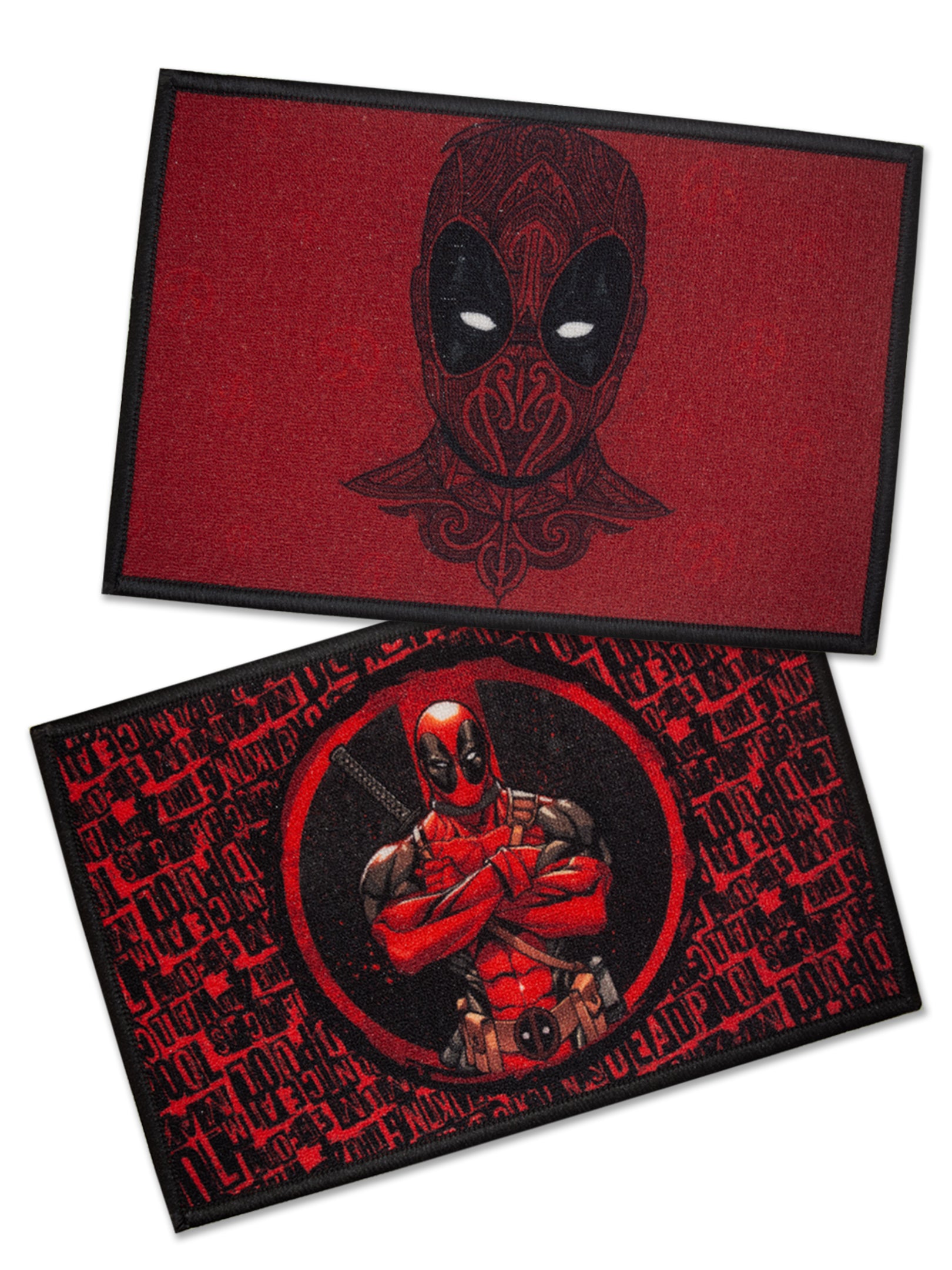 Premium Marvel Deadpool red doormat set for kids, 37x57 cm, anti-skid latex backing, durable nylon, combo pack of 2.


