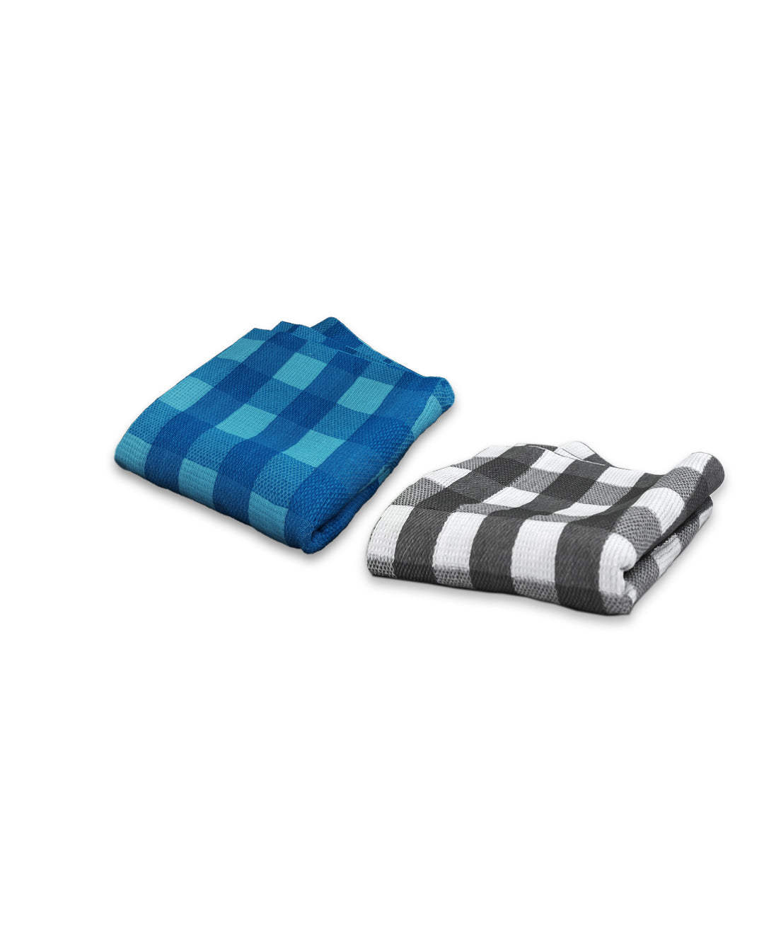 Premium cotton bath towels grey and blue pack of two