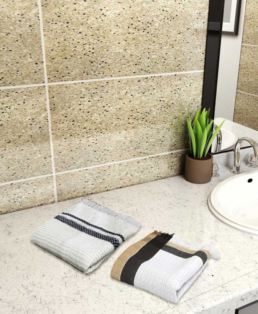 Premium cotton bath towels set in white, lightweight duo