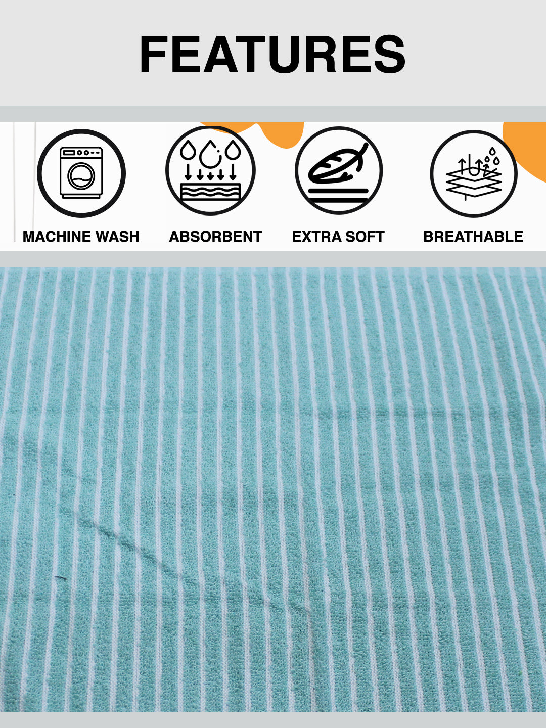 Premium cotton light blue hand towel pack of 6