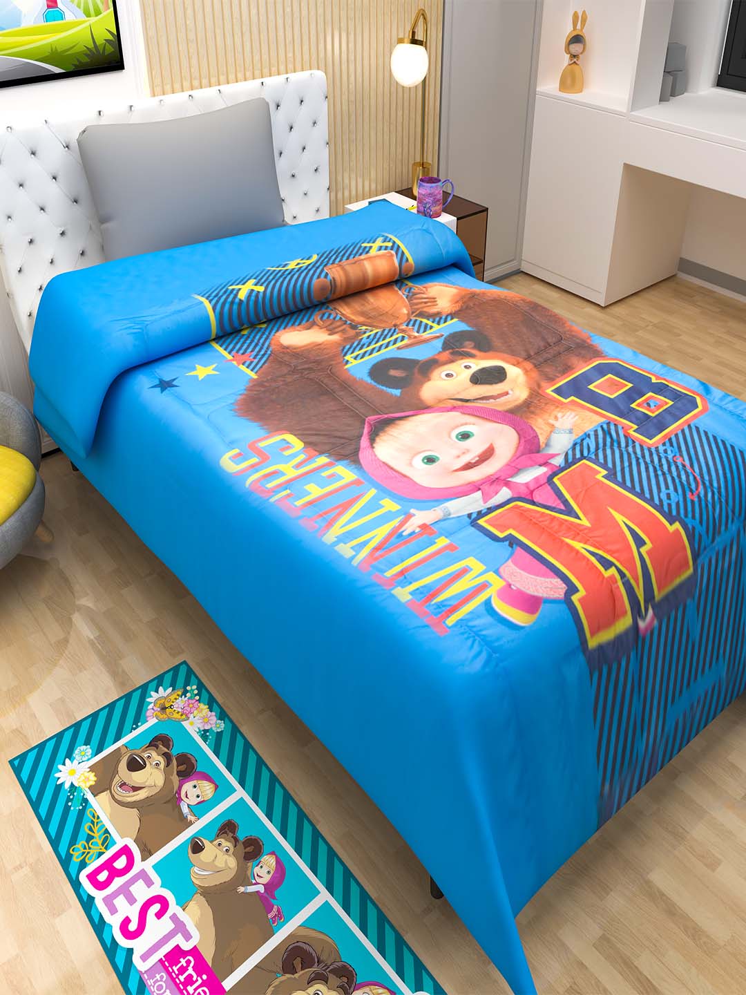 Premium kids comforter featuring Masha & The Bear – warm, breathable, and perfect for cozy nights – Athom Living