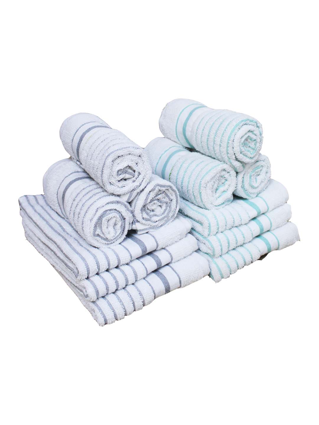 Premium white cotton hand towels set of 12 pieces