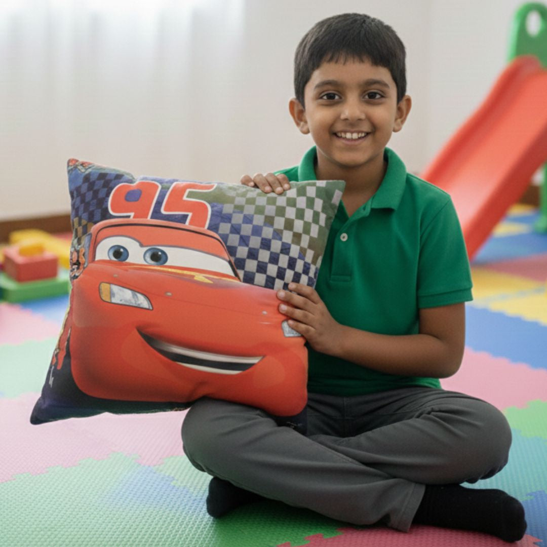 Racing car kids cushion