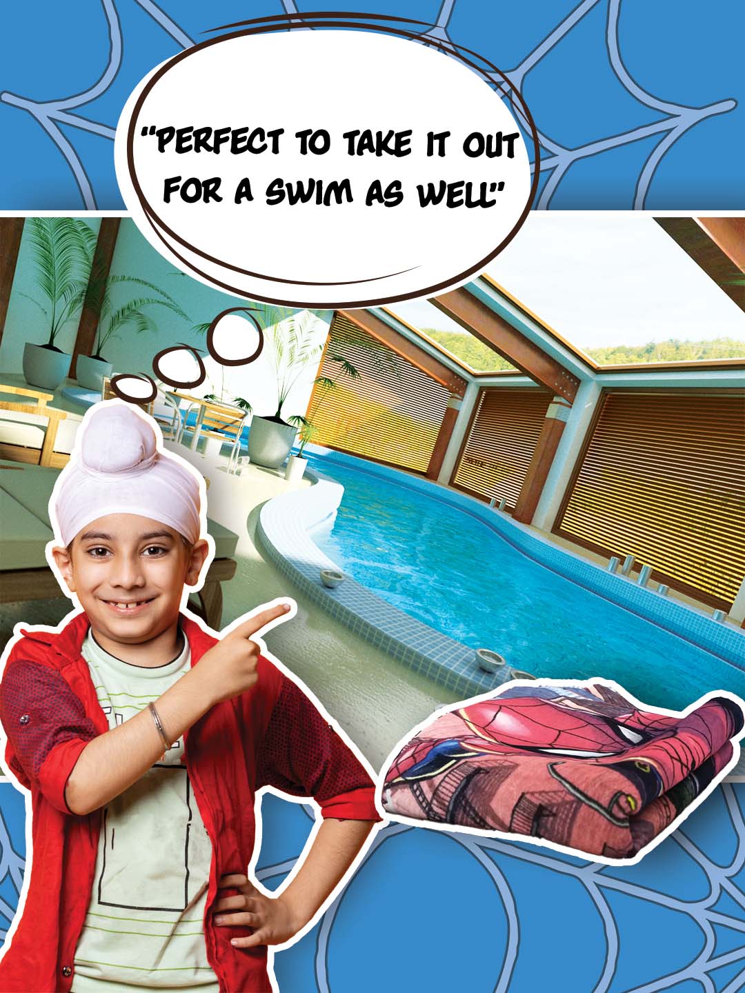 Red Marvel Spiderman Cotton Bath Towel Soft Kids