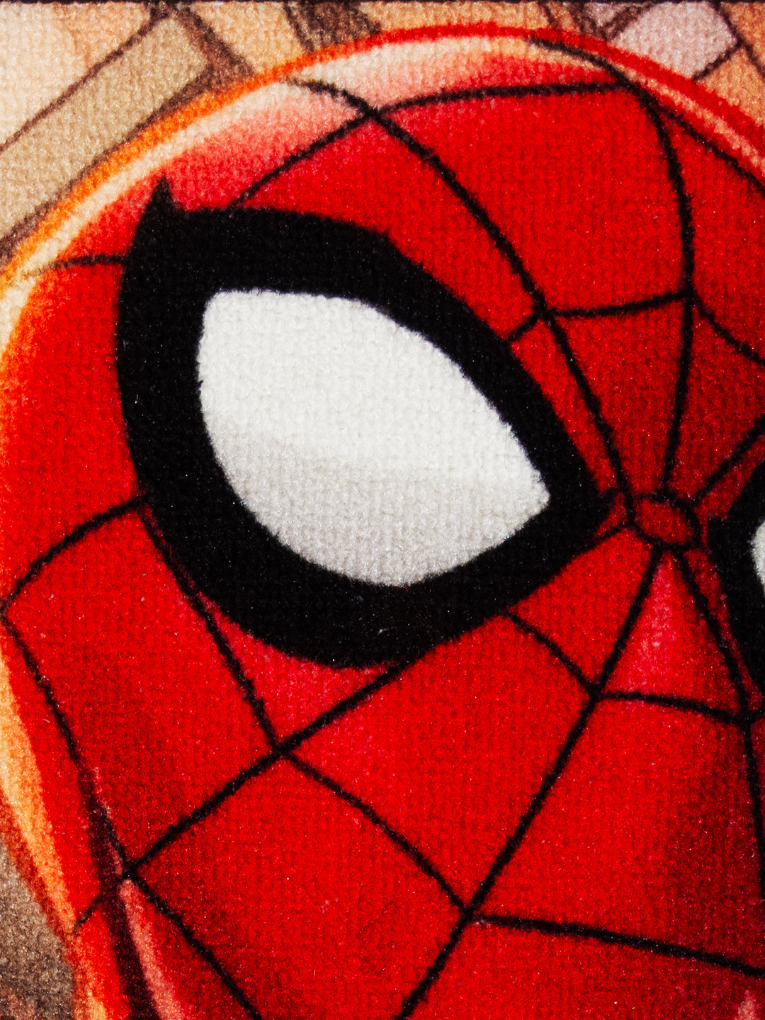 Red Marvel Spiderman kids doormat with vibrant texture, anti-skid latex base, premium nylon, 37x57 cm, pack of 2.

