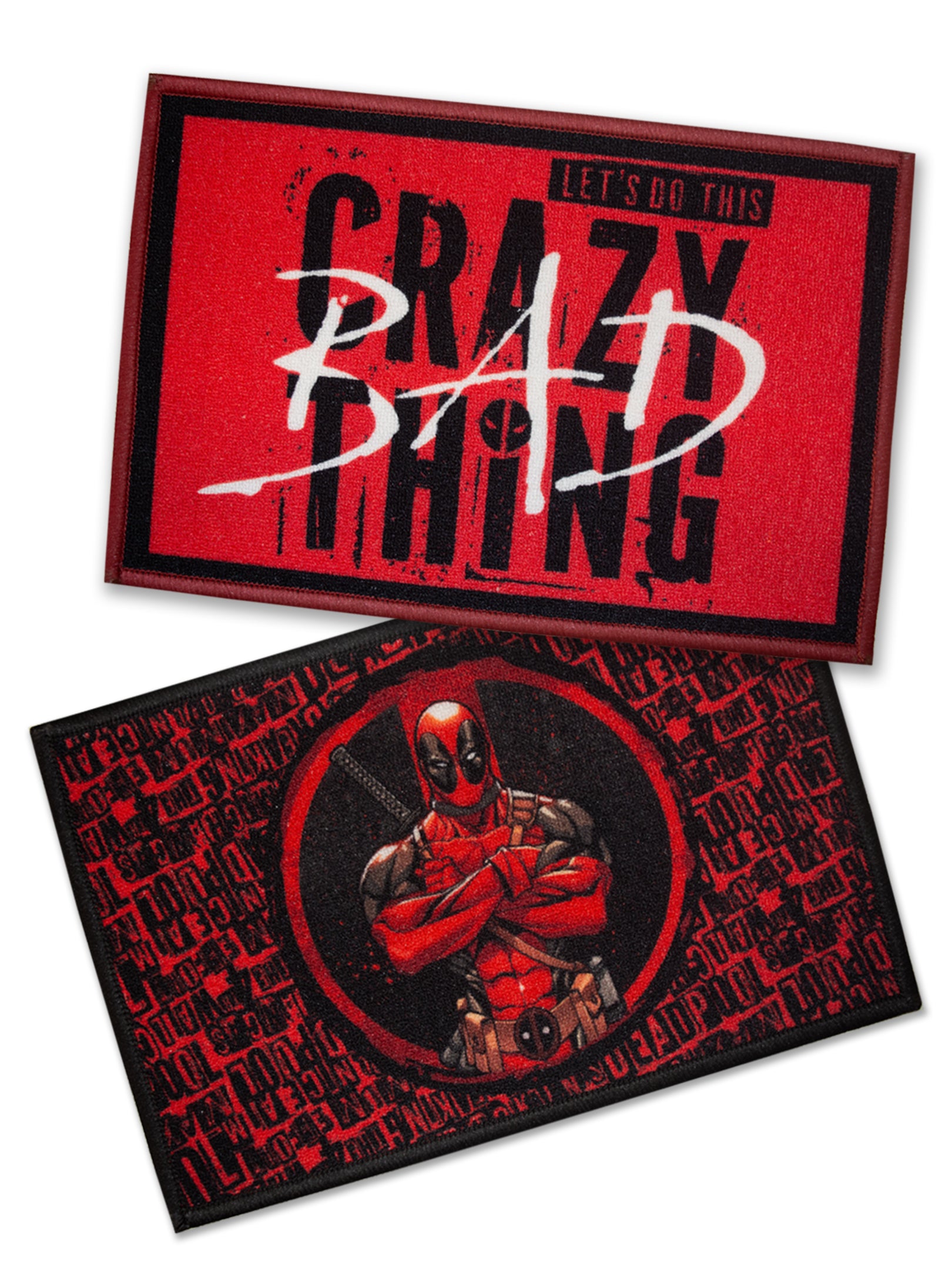 Red and black Marvel Deadpool printed kids doormat, premium nylon, anti-skid latex backing, 37x57 cm size, pack of 2 from Athom Living.

