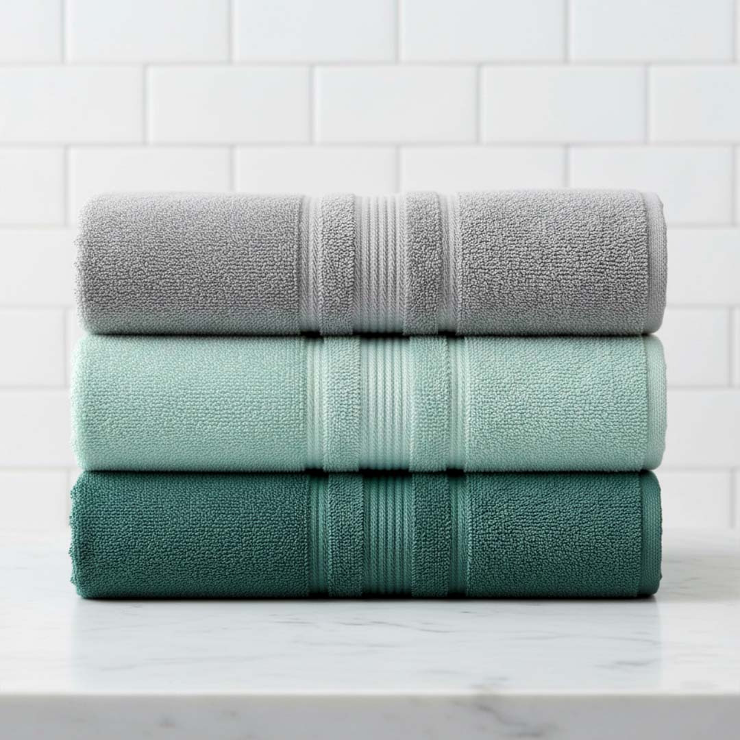 Set of three bath towels 