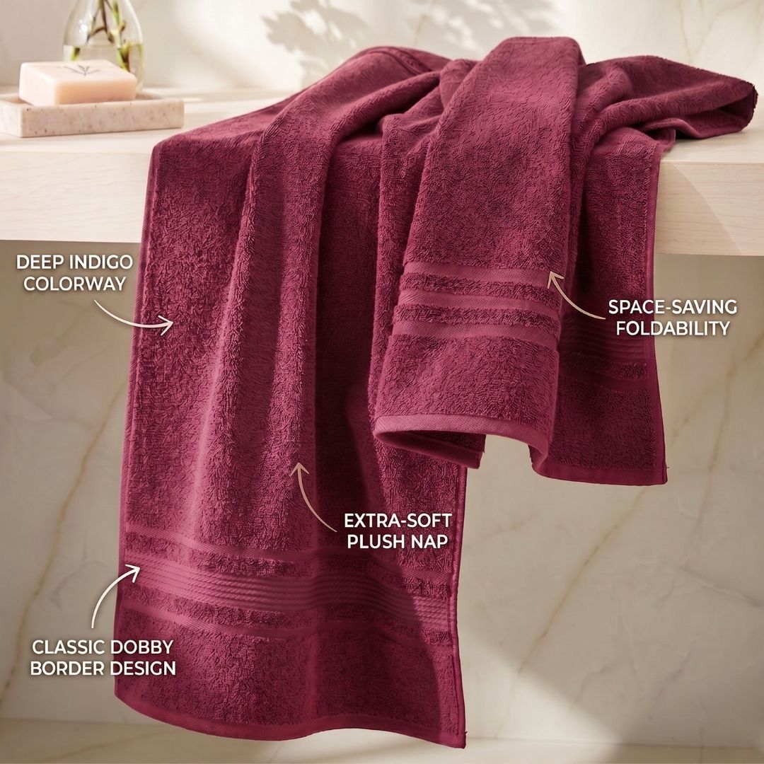 Matching textured bath towels 
