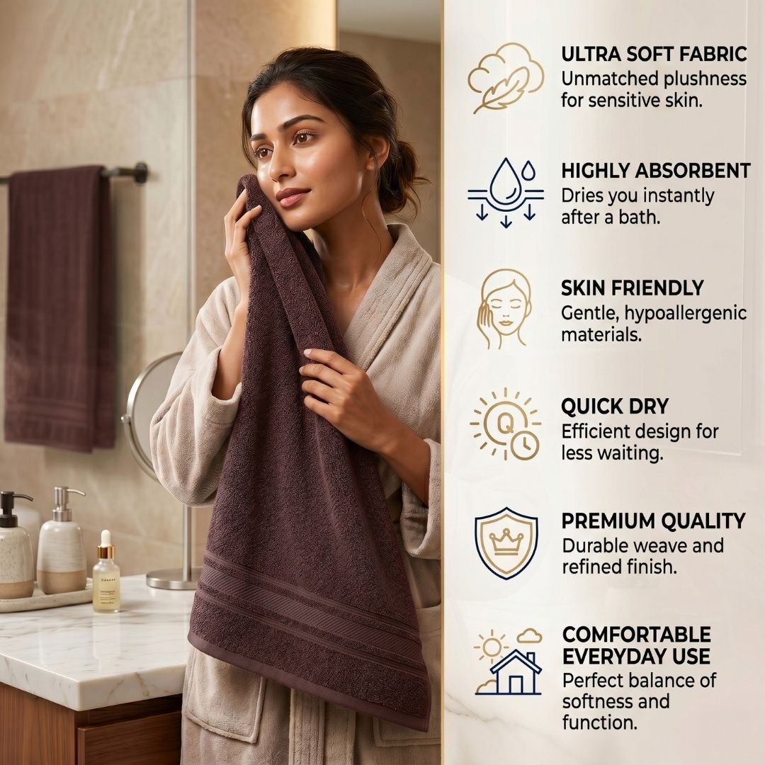 Two premium bath towels