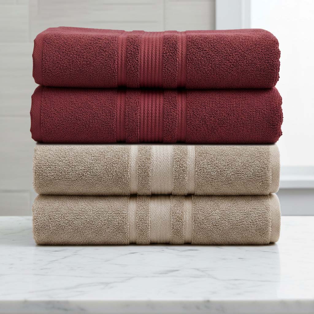Four-piece textured towel set