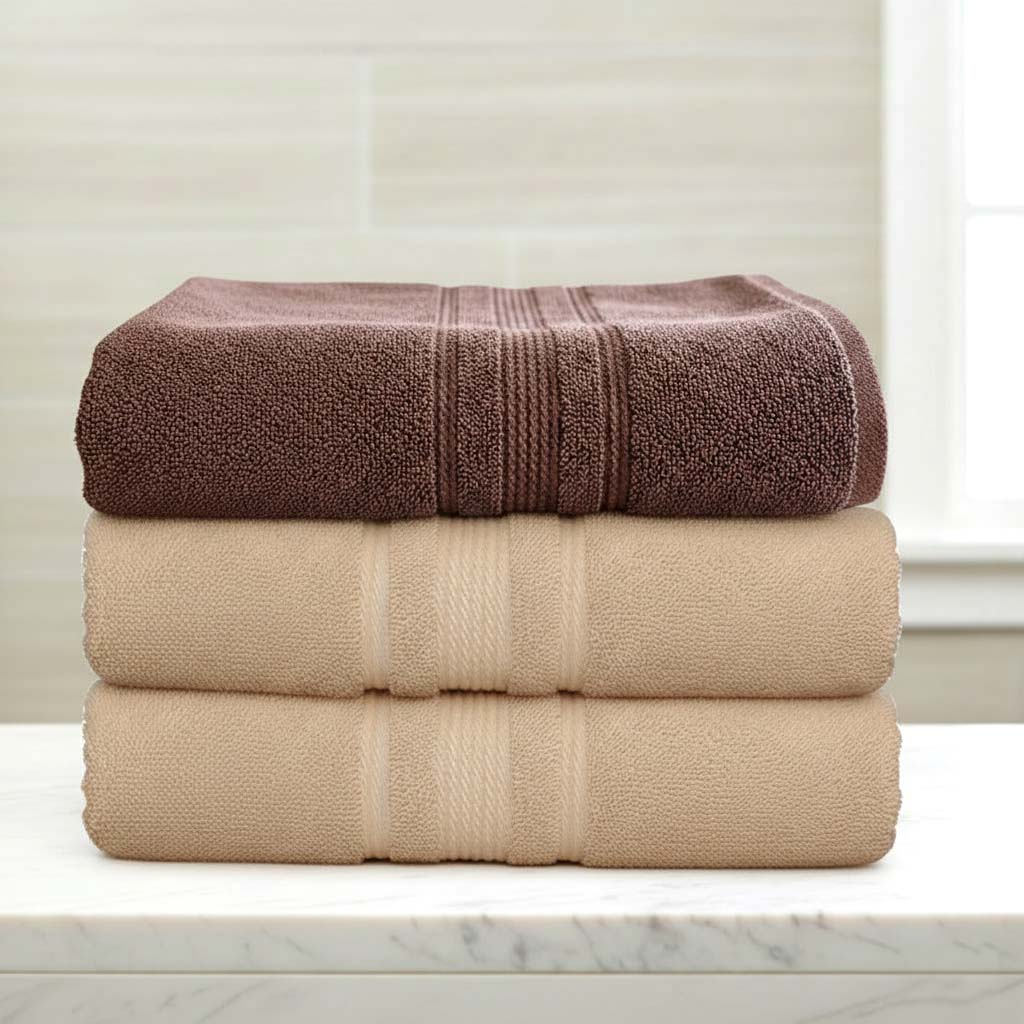 Matching textured bath towels 
