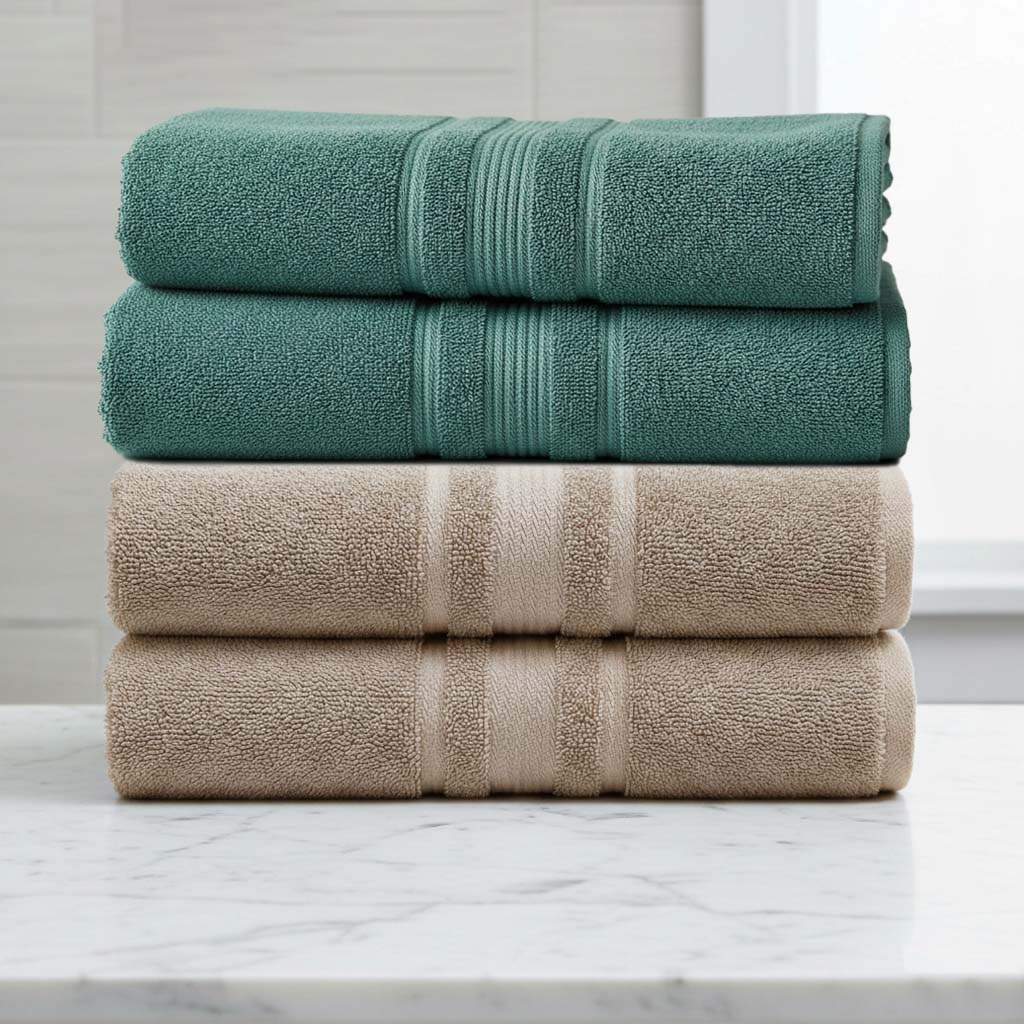 Textured cotton bath towel set