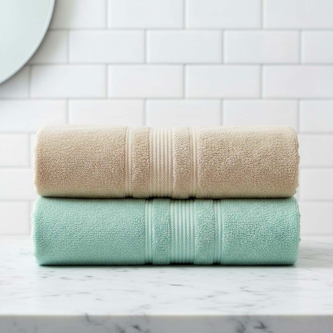 Soft bath towel pair