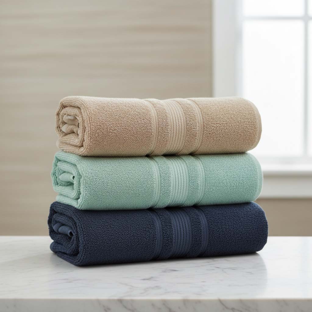 Set of three bath towels 