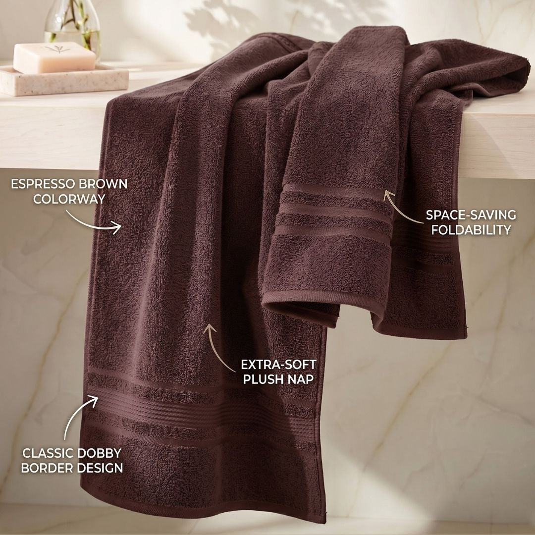 Matching textured bath towels 