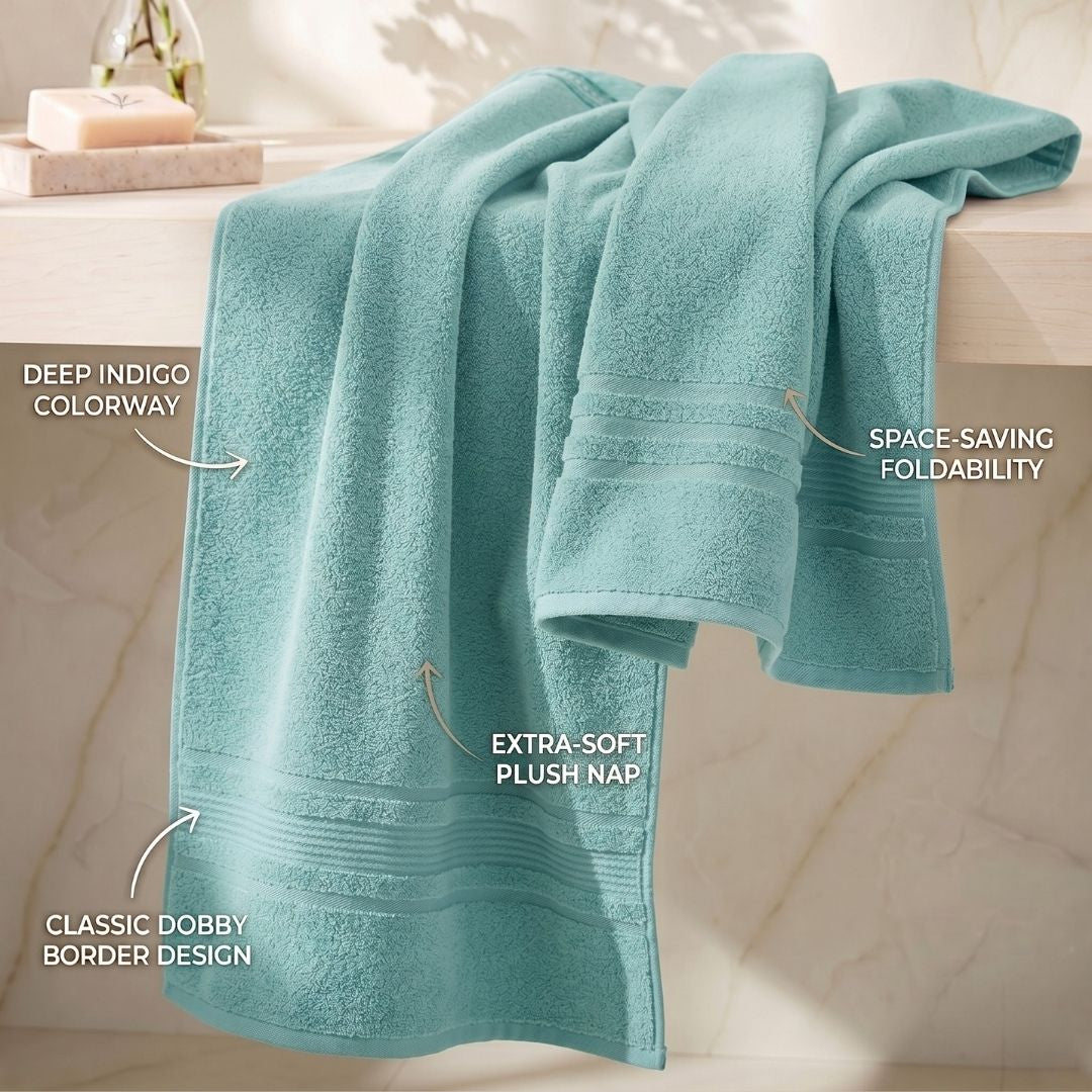 Four premium cotton bath towels