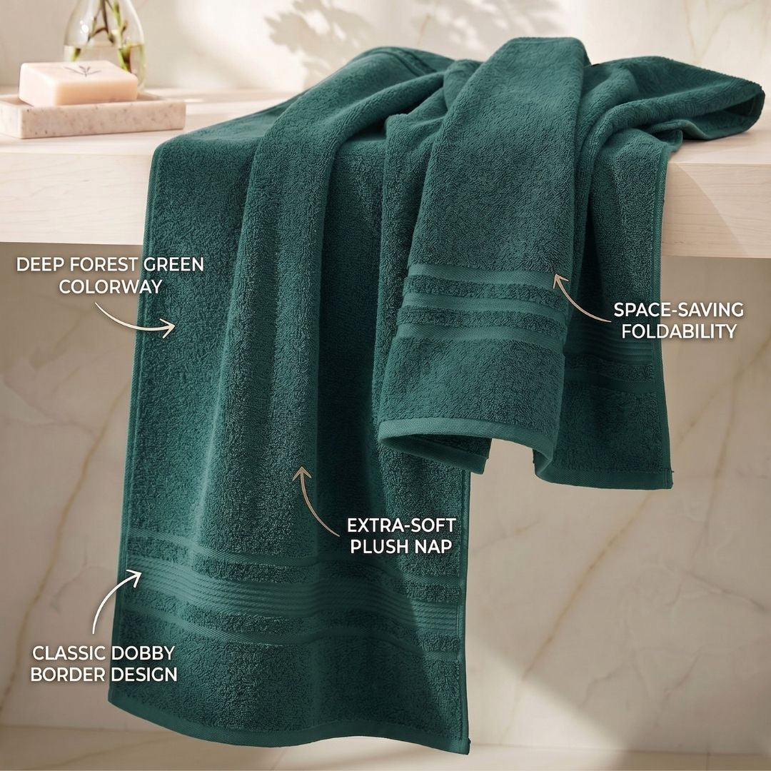 Three premium bath towels 